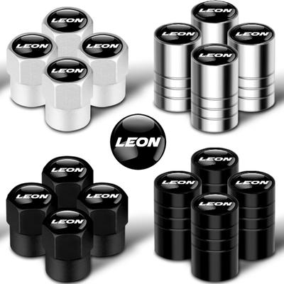 4PCS Car LEON Badge Wheel Tires Valve Caps Tyre Valve Stem Covers for Ibiza 6J 6L Leon Mk3 Mk2 5F Mk1 Cupra Formentor Ateca
