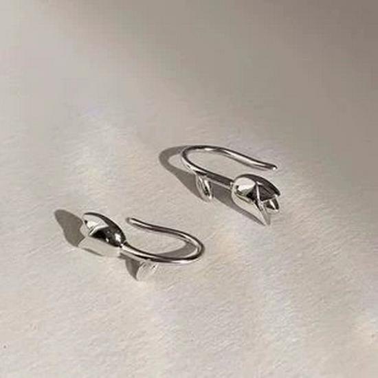 Elegant Tulip Flower Earrings: Light Luxury, Forest Style Ear Hooks