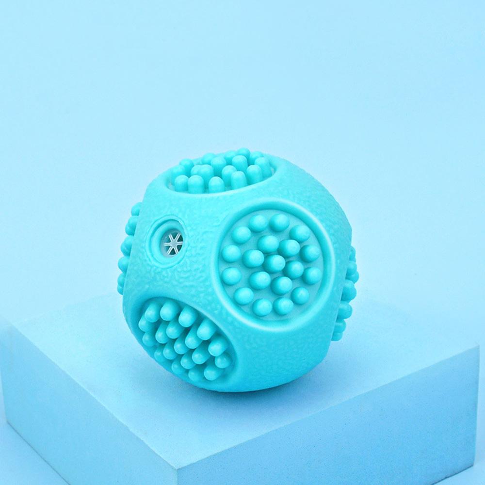 Dog Chew Squeaky Ball with Teeth - Durable, Teeth Cleaning Toy for Puppies & Large Dogs, Elastic Self-Playing