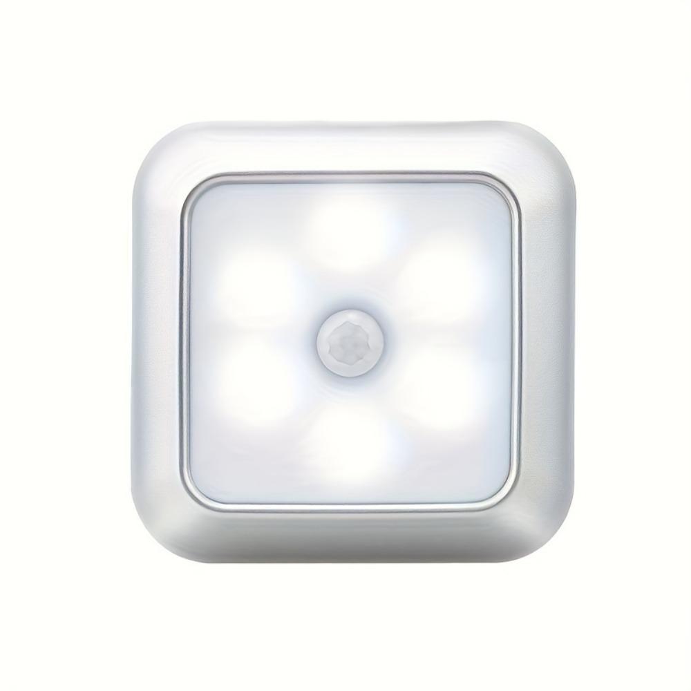 1pc 6LED Wireless Motion Sensor Night Light, LED Wall Lamp for Bedroom, Corridor, Cabinet Under Light, Indoor Decoration(3 AAA, Not Included)