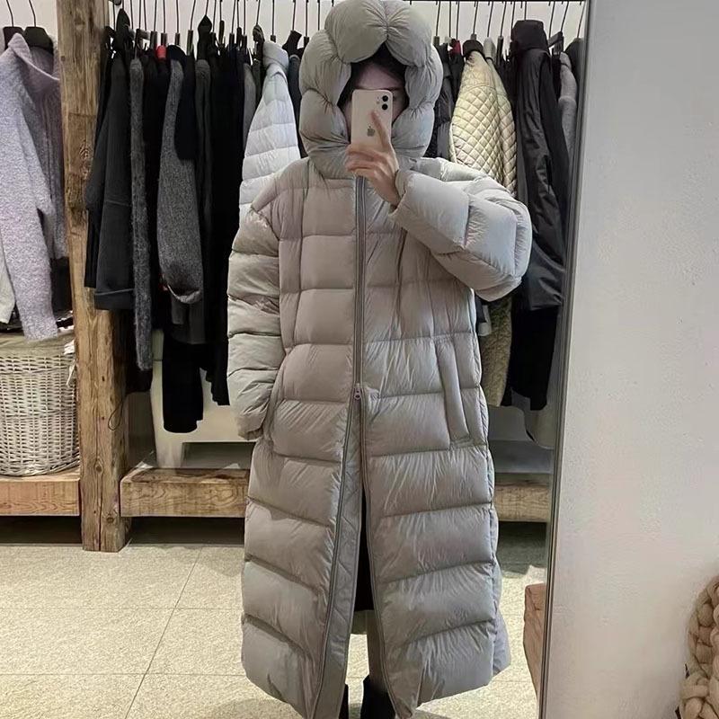 

Морозостойкое гусиное перо утолщенное большое одеяло пуховик женский длинный 2025 новая мода бесхребетный прямая зарядка дутый жакет прилив S