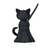 3D-печатная фигурка кота-самурая, держащего длинный меч, статуэтка черного кота, мультяшное животное, украшение для дома и офиса, подарки для любителей кошек