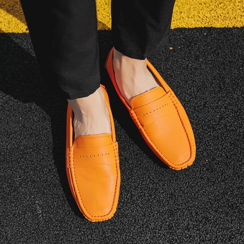 Big Size 49 Men's Casual Shoes Outdoor Leather Casual Driving Boat Shoe Male Winter Warm Plush Loafers Zapatillas Para Hombre