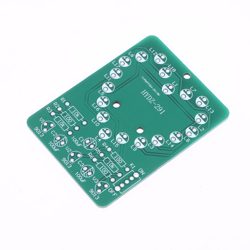 Diy Heart-Shaped Led Flowing Lights Electronic Kit 18 Red Led Light Pcb Soldering Kit With Battery Box Dc3V Circuit Board Module