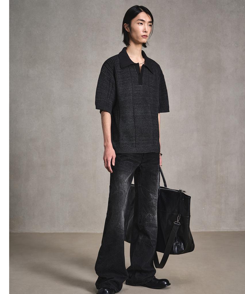 LMOOD Merci Tweed Half Knit Charcoal