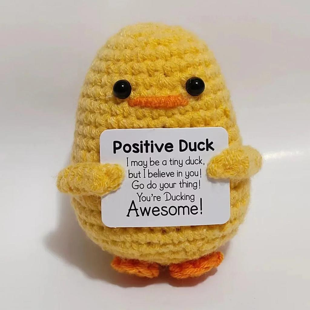 Sales Handmade Knitted Crochet Doll Pocket Hug Positive Energy Plush Toy - Funny Emotional Avocado Bee Turtle Duck