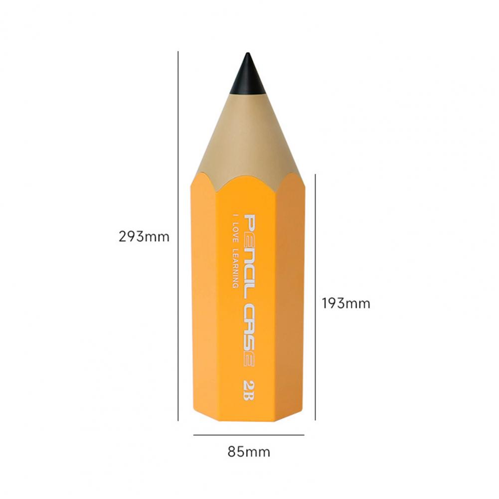 Pencil Shaped Storage Box Student Creative Pen Holder Desktop with Cover Dust-proof Stationery Pen Holder Makeup Brush Holder