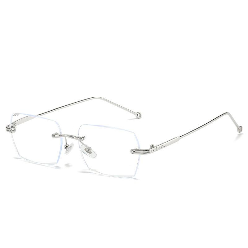 Alloy Rimless Diamond Cutting Man Glasses Frame Optical Prescription Eyeglasses Men Eyewear Fashion