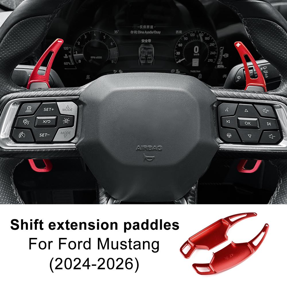 

For Ford Mustang GT Dark Horse EcoBoost 2025 2025 2026 Car Steering Wheel Shift Paddle Gear Paddles DSG Extension Aluminum Alloy червоний