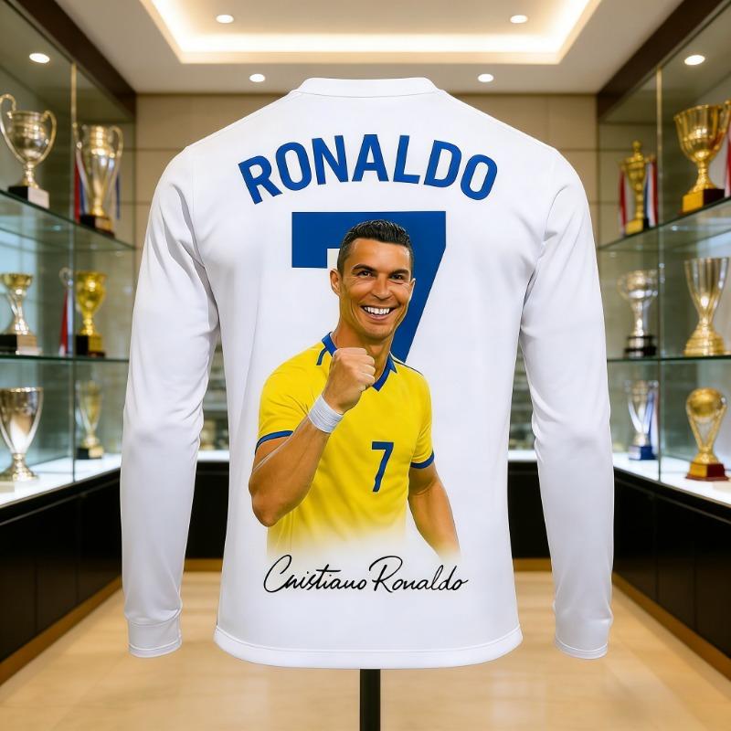 2026 Nová Horká Novinka Cristiano Ronaldo Módní Potisk Vzor Pánské Fanouškovské Památeční Dlouhý Rukáv Dětské Venkovní Sportovní