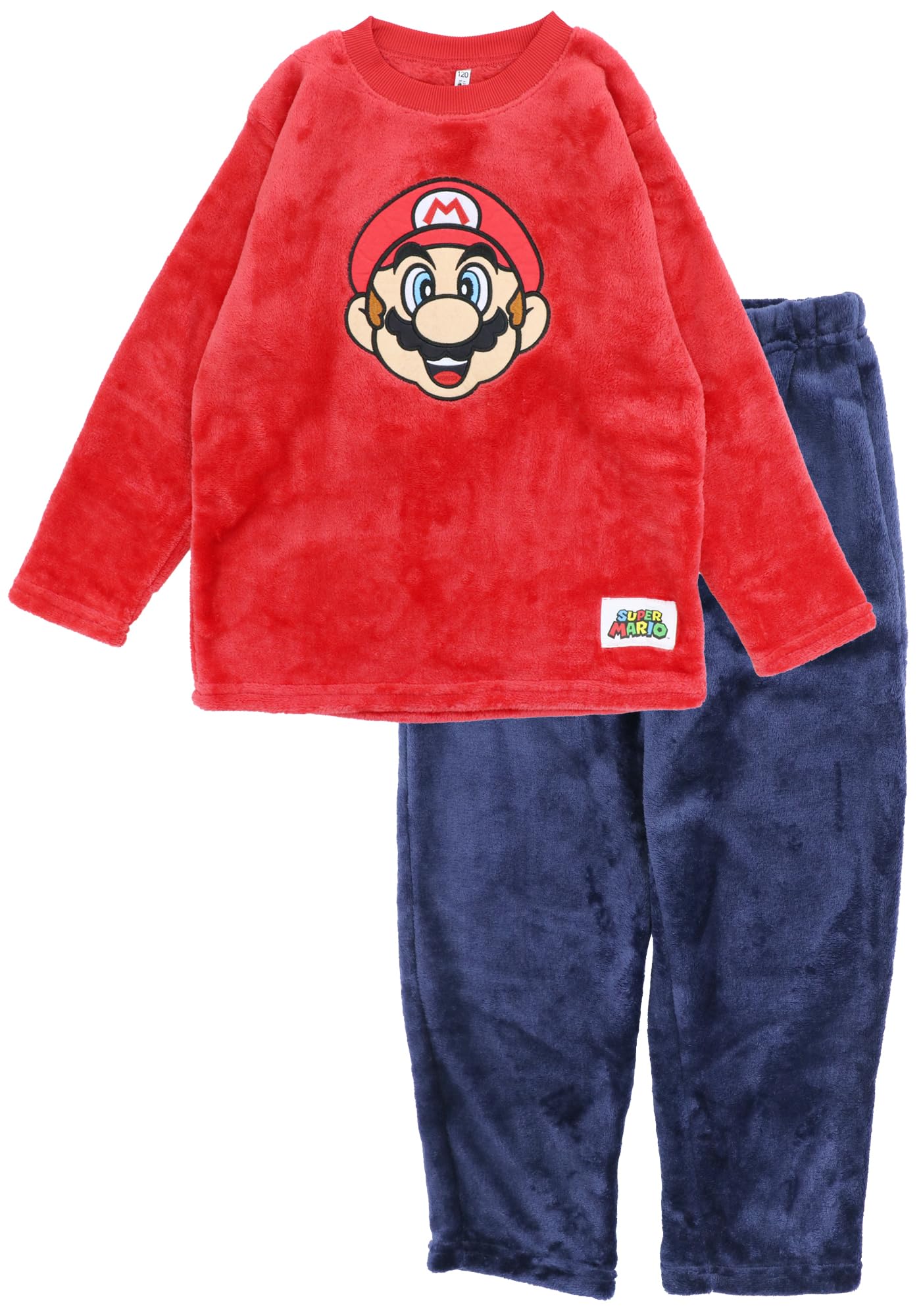 

Kaitak Family Super Mario Kids Long Sleeve Fleece Pajamas for Winter, Red and Green, Sizes 100cm, 110cm, 120cm, 130cm, and 140cm (120cm, Red)