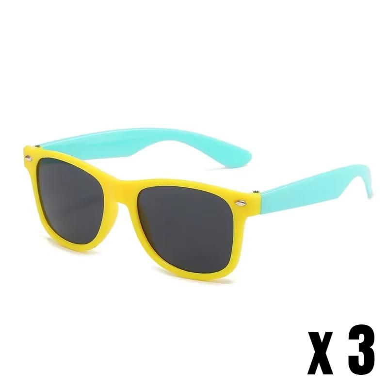 3PCS/Pack Boys Girls Contrasting Colors Square Sunglasses Eyewear Kids Summer Beach Outdoor UV Protection Sun Shades Eyeglasses