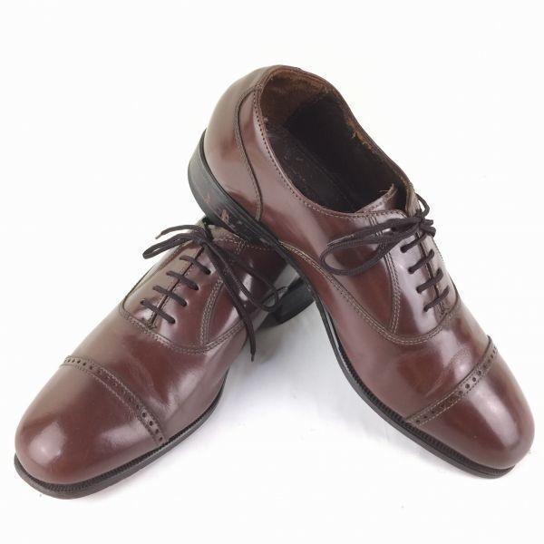 

FLORSHEIM Cap Toe Business Shoes Brown size 7D 24.5-25.0 Men s