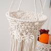 Handwoven Plant Holder With Natural Cotton Rope Wall Mounted Planter Basket For Indoor Outdoor Garden Decoration