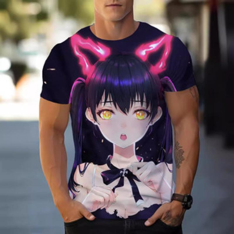 Sexy dívky Pánská trička Legrační tričko s 3D potiskem Léto Vintage Krátký rukáv Móda Tričko Ležérní Oblečení