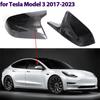 Carbon Fiber Pattern Black Side Mirror Cover Caps for Tesla Model 3 2017 2018 2019 2020 2021 2022 2023