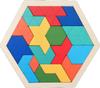 Hexagonal Wooden Geometric Puzzle Blocks for Kids 