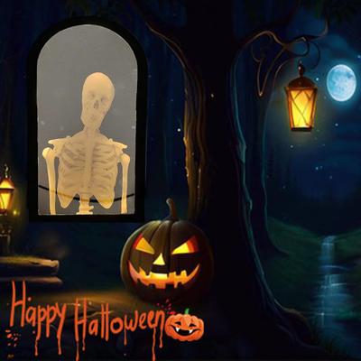 Halloween Geist Spiegel LED Spukspiegel mit Hologramm Skelett für Halloween Party