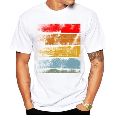2025 Fashion Retro Wood Record Printed Unisex T Shirt Short Sleeve Casual Tshirt Hipster Fractal Pattern Tees Cool Tops