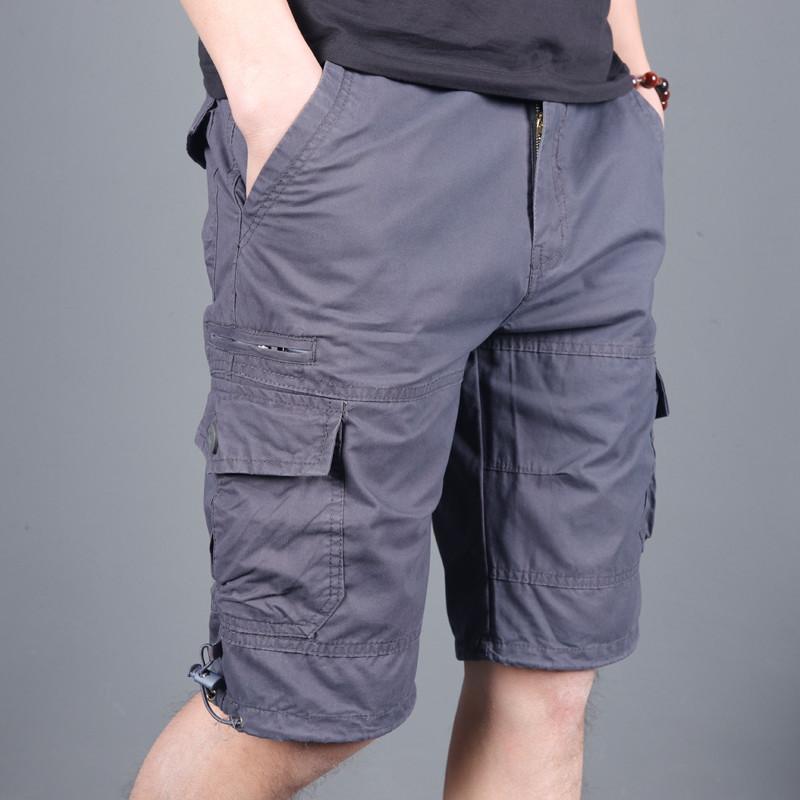 Men Summer Cargo Shorts With Multiple Pockets And Zipper For Casual Urban Style