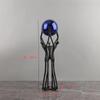 Creative Black Cast Iron Figure Sculpture, Holding a Silver Ball, Desktop Decoration Ornaments, Metal Crafts, Home Decoration