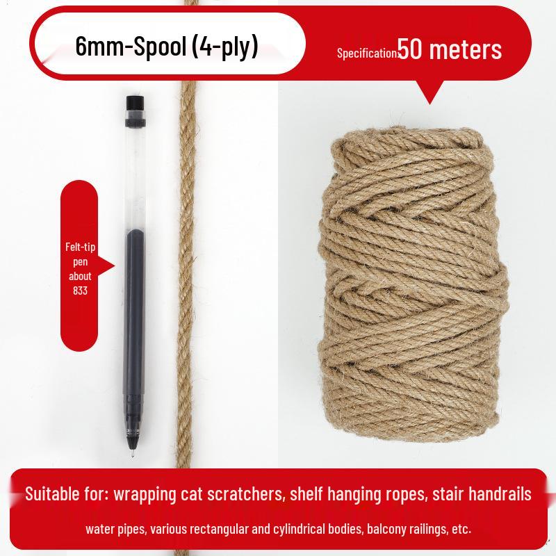 Hemp Rope: Handmade Thick String for DIY Weaving, Cat Scratching, Photo Wall Decor