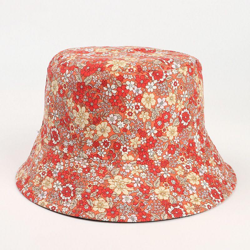 

Bucket Hat Women s Cross-Border New Arrival Small Chrysanthemum Double-Sided Wear Print Bucket Hat Fashion Outdoor Flower Sun Protection Sun Hat Red M(56-58cm)
