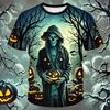 Halloween Pumpkin Graphic T Shirts Horror Ghost T Shirt For Men Clothes Casua