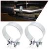 Moicstiy 2.75" Exhaust Clamp Stainless Steel Narrow Band Muffler Clamp (2 Piece)