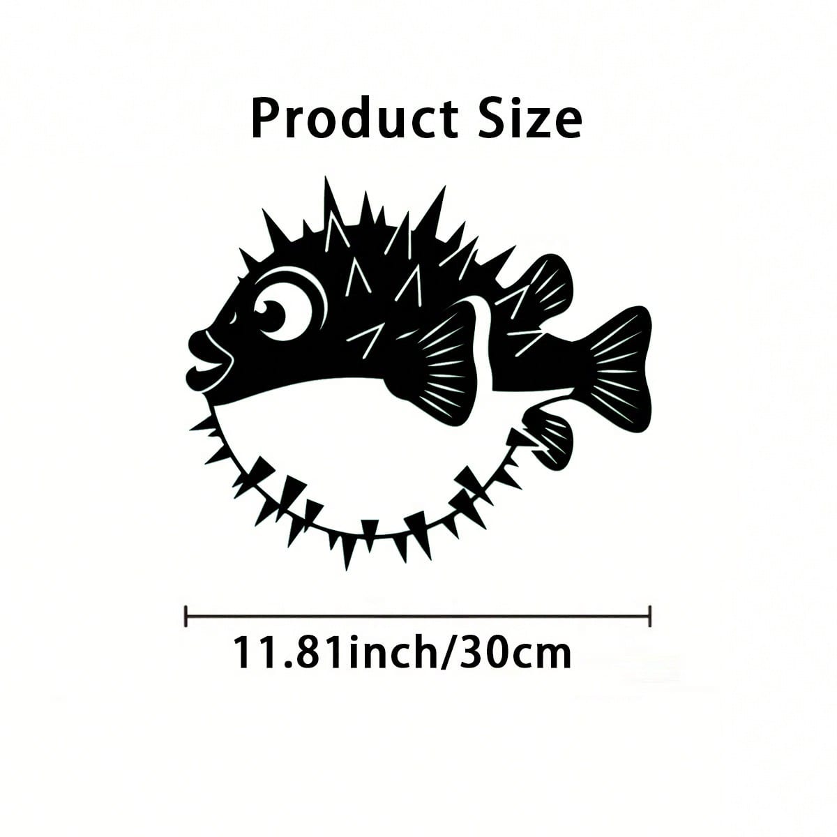 Iron Pufferfish Wall Art Sculpture Weather Resistant Outdoor Garden Patio Decor