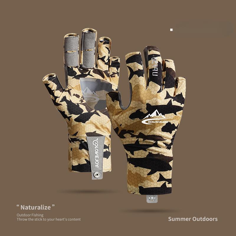Summer Waterproof Fishing Gloves, Anti Slip Breathable Ice Silk Fishing Gloves for Men and Women Bicycle Skiing Fishing Gloves