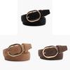 Classic Minimalist Pu Leather Belt With Alloy Buckle For Casual Women