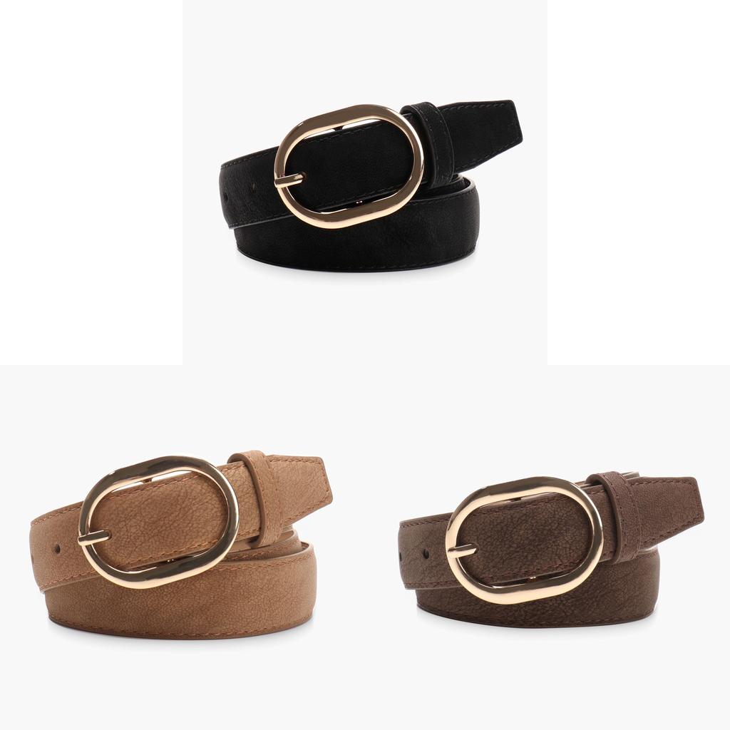Classic Minimalist Pu Leather Belt With Alloy Buckle For Casual Women