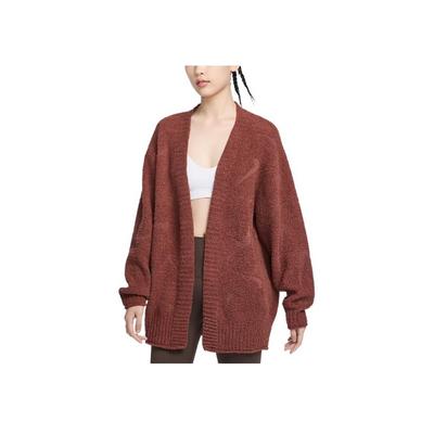 Sportswear Phoenix Cozy Boucle Comfortable Soft Fashion Solid Color Knit Sweater Women Tops Red-Brown FZ1712-218