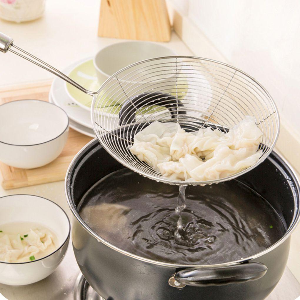 Solid Spider Strainer Skimmer Ladle Stainless Steel Kitchen Utensil Tool French Fries Fish Frying Utensil