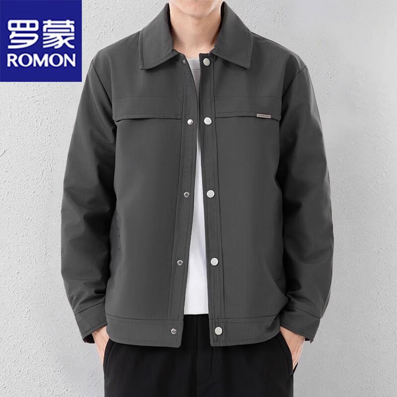 

ROMON Men s Casual Collared Jacket 4XL