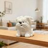3D Printed Messy Puppy Figurine, Cute Dog Statue with Scruffy Fur, Matte White Mini Sculpture, Funny Animal Ornament for Office Home