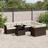 VidaXL Garden Lounge Set 10 Pcs with Brown Cushions Wicker 3266843