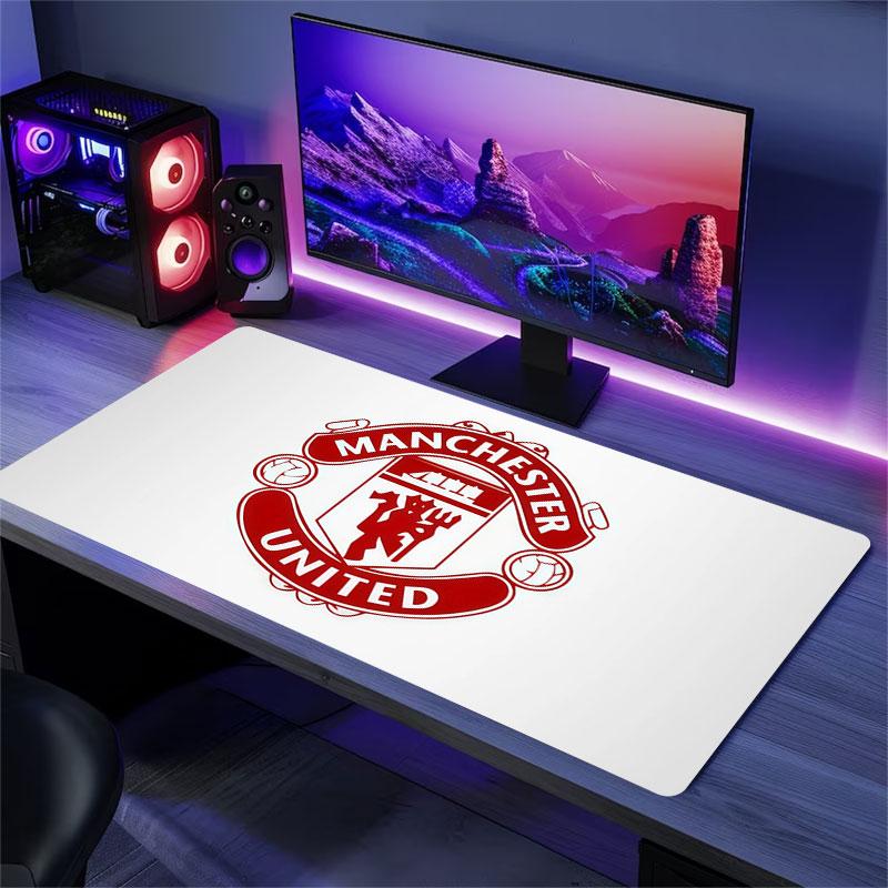 Manchester United Mouse Pad, Large Gaming Desk Mat, Non-slip XXL Mousepad for Laptop & Tablet, Mini PC Playmat with Stitched Edges