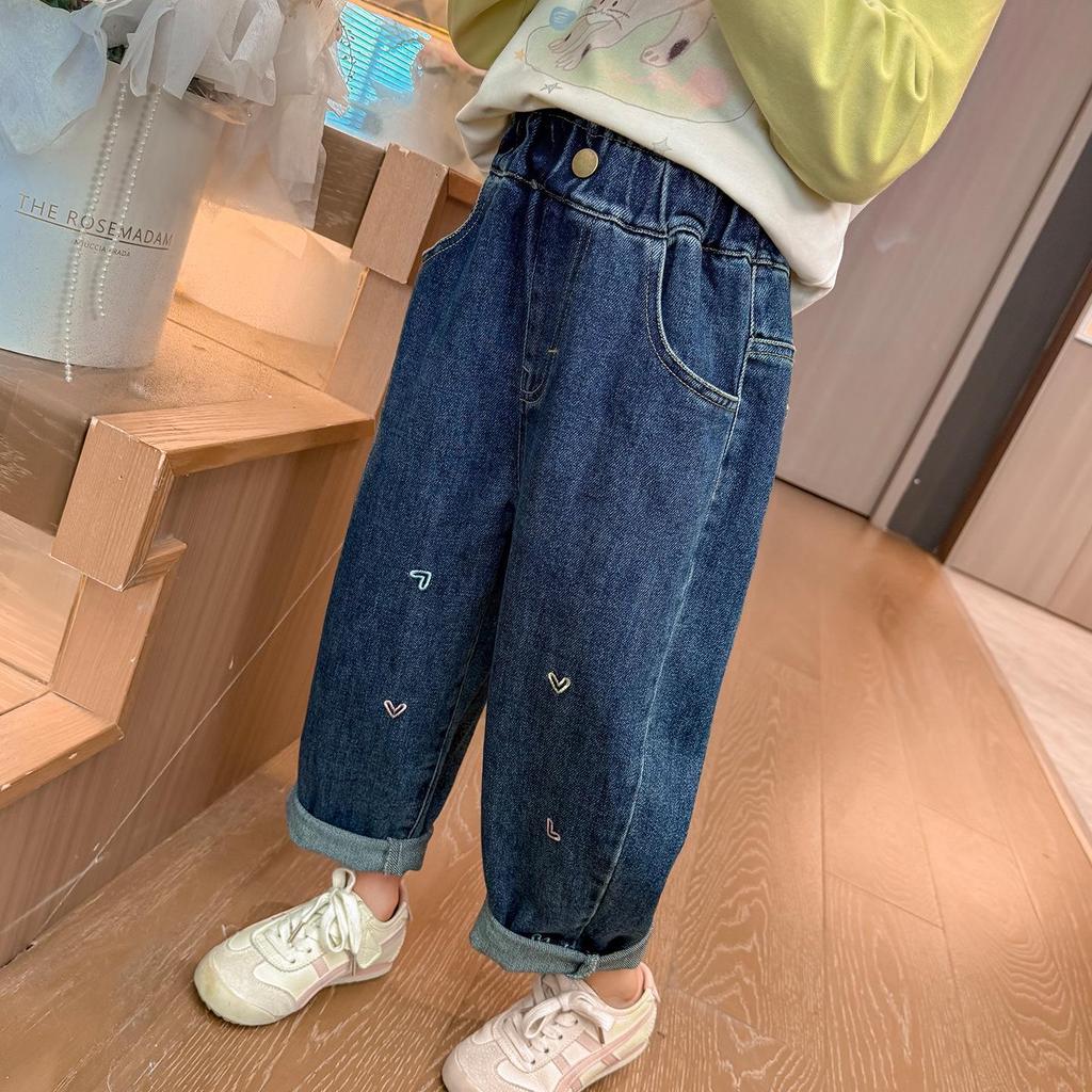 Mädchen Elastische Weiche Denim Jeans - Frühling/Herbst Lässig, Lockere Passform für Kinder