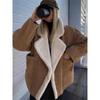 2026 Womens Oversized Warm Fleece-Lined Wool Blend Coat Casual Winter Outerwear In Camel Khaki Black Olive Green Navy Burgundy