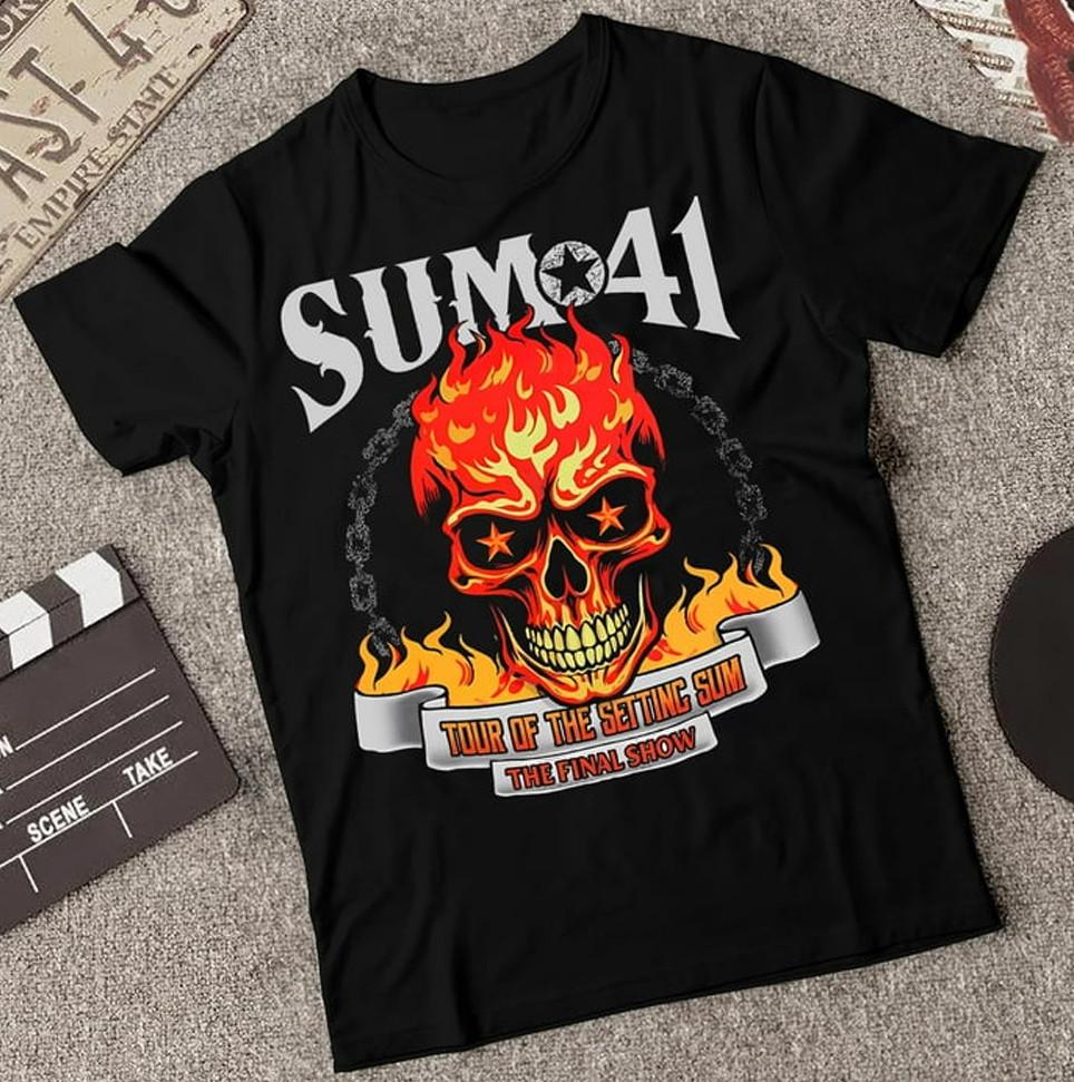 Sum 41 Тур Setting Sum 2024-2025 Тур футболка KN470 Унисекс футболка XXXL