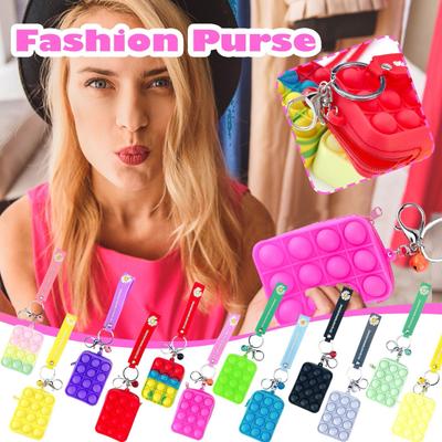 Folulus Coin Purse Keychain Fingertip Bubble Music Decompression Toy Bag Pendant