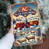 Vintage Allis Chalmers Jordbrukstraktor Metallplåtskylt Rustik Garage Man Cave Väggkonst Retro Americana Dekor