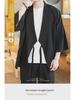 Men's Zen Buddhist Hanfu Jacket: Three-Quarter Sleeves, Slanting Collar, Summer Style, Ancient Chinese Tea Clothing, Cotton & Linen Taoist Robe.