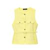 Kaslead New Arrival Women's Clothing Fashion Style Fashion All-Match with Belt Texture Vest 2132091 620