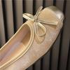 Temperament Square Head Shallow Mouth Single Shoes Autumn New One-pedal Doudou Shoes Women's Bow Shoes