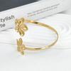 Metall-Blumen-Manschettenarmband Emaille-Glasur Handwerk Spiral-Armband Floral Offene Manschette Armreif Damen