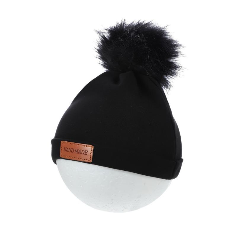 

Autumn and winter children s pullover hat imitation cashmere big hairball cute versatile baby baby thermal hat batch