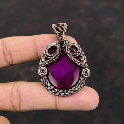 Purple Fire Labradorite Pendant Copper Wire Wrapped Pendant Handmade Gemstone Pendant Very Pretty Copper Jewelry Decent Pendant Gift For Mom